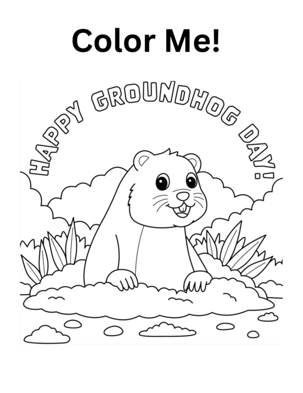 Groundhog Day Coloring Page